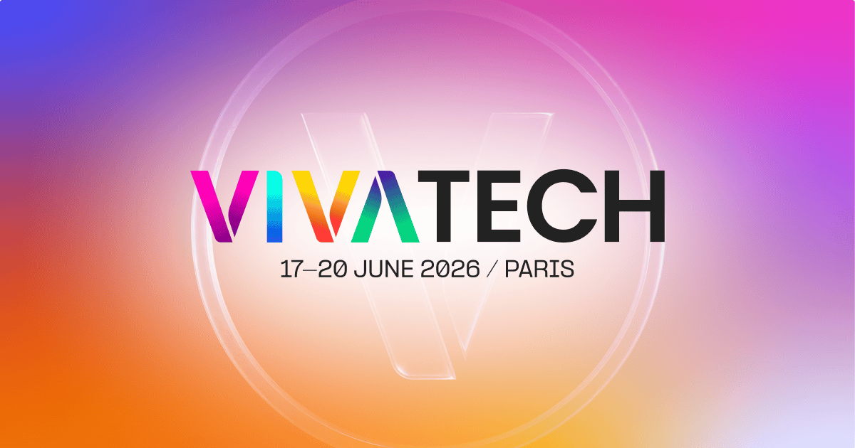 Hình minh hoạ logo VivaTech 2026 với màu xanh dương và trắng trên nền tối, kèm dòng chữ nổi bật về sự kiện công nghệ tại Paris. Tin chính ngày 03/06/2026: Châu Âu định hướng AI công nghiệp tại VivaTech 2026.