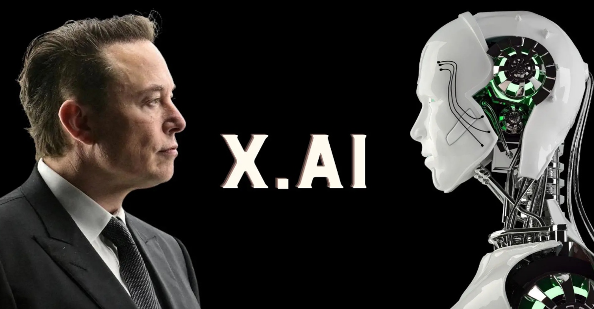 Hình minh hoạ Elon Musk mặc vest đen đứng đối diện với đầu robot humanoid màu trắng có mạch xanh lá, giữa hai nhân vật là chữ "X.AI" màu trắng trên nền đen. Tin chính ngày 05/07/2026: Tesla giới hạn nhân viên chi 200 USD/tuần cho công cụ AI bên ngoài, trong khi sản phẩm beta của xAI như Grok được miễn trừ hoàn toàn.